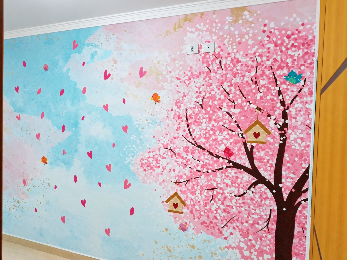 Papel de parede decorativo impresso em parede interna